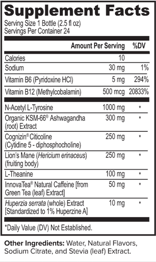 Alpha Brain Focus Shot Label